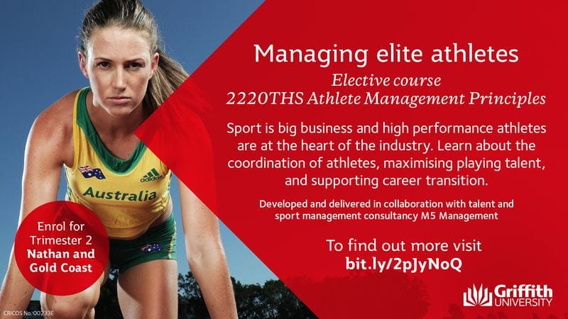 M5 Management collaborates with Griffith University on introducing a new Athlete Management Principles course M5 Management collaborates with Griffith University on introducing a new Athlete Management Principles course